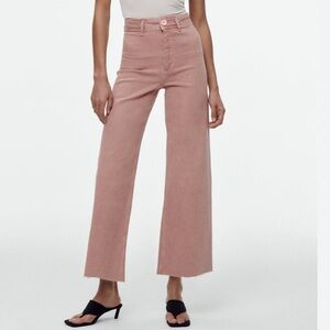 Zara Pink Marine Straight Wide-Leg Jeans